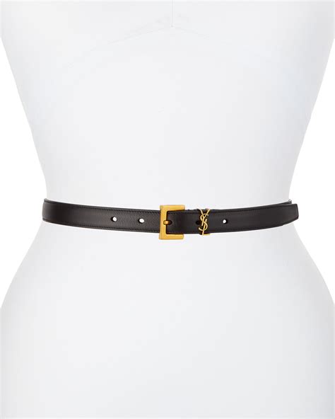 ysl monogram leather belt.